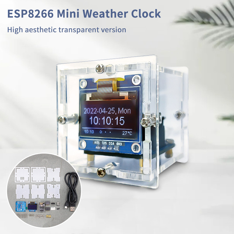 Electronics Project Kit - ESP8266 ミニ天気時計キット DIY はんだ付けプロジェクト - 多機能