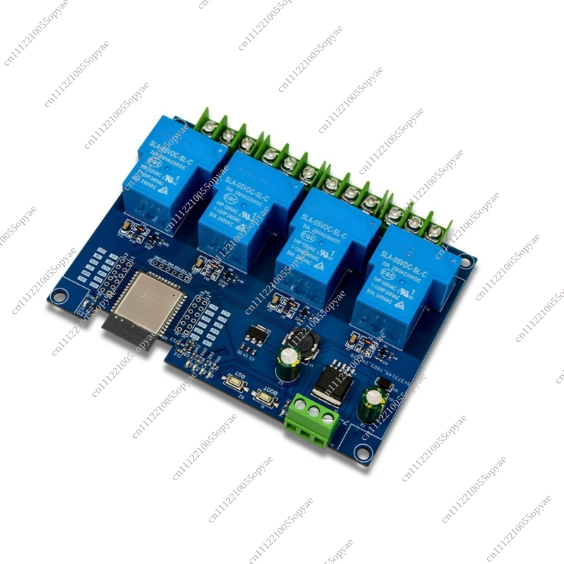 Smart Home Automation Kit - ESP32E開発ボード 4チャンネル30Aリレーモジュール、スマートホームオートメーション用WiFi Bluetoothプログラマブルコントローラー、DC7-28V/5V