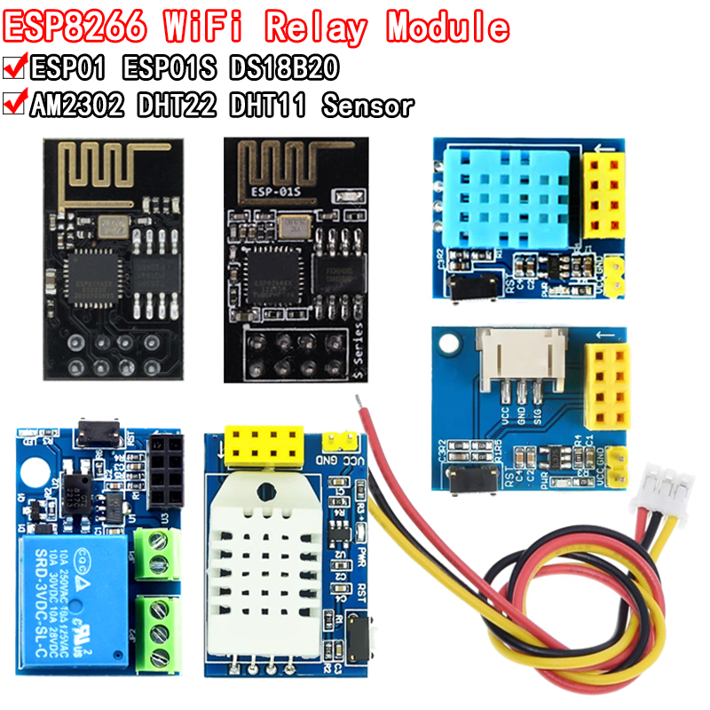 Esp8266 Relay Module - Wi-Fi ACリレーモジュール,5V,ds18b20,dht11,LEDコントローラー,RGB,スマートホーム,リモートコントロールスイッチ,電話アプリケーション,ESP-01S