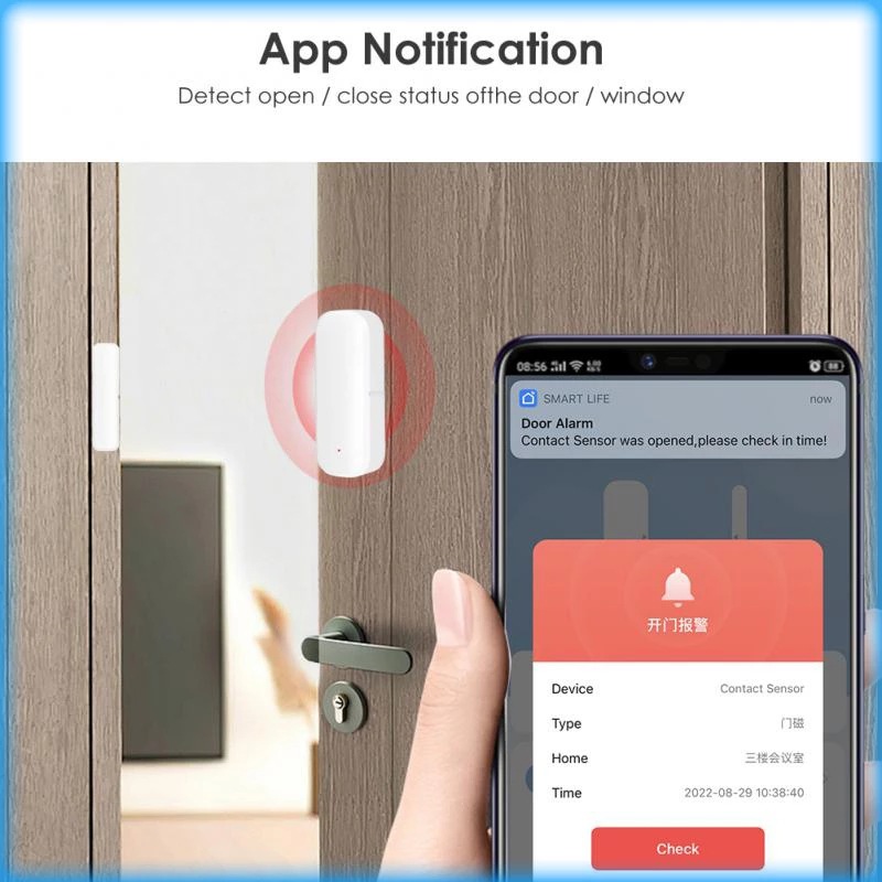 Tuya Wi-Fi スマートドアおよび窓センサー 磁気スイ - Smart Home Automation Kit のレビューと価格