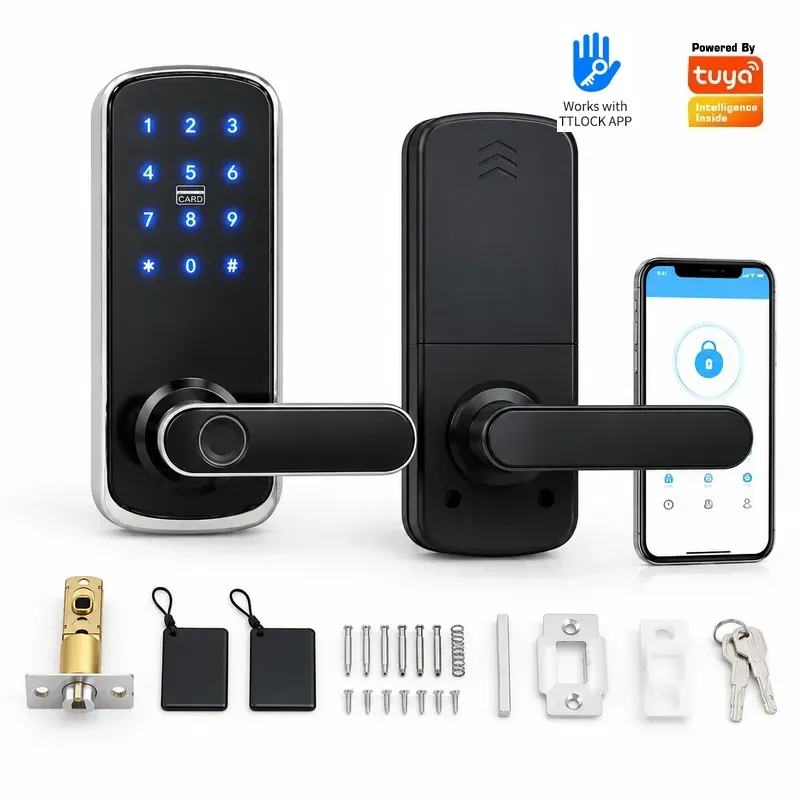 Tuya Wi-Fi対応、パスワードと指紋認証機能付き、屋内 - Smart Door Lock Wifi のレビューと価格